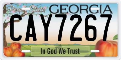 GA license plate CAY7267