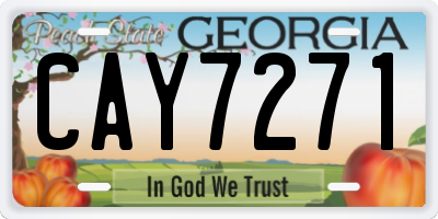 GA license plate CAY7271