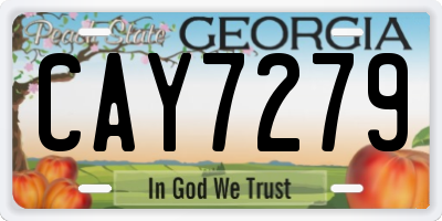 GA license plate CAY7279