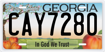GA license plate CAY7280