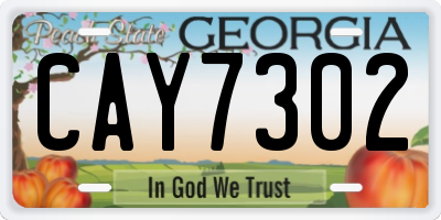 GA license plate CAY7302