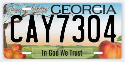 GA license plate CAY7304