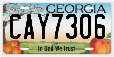 GA license plate CAY7306
