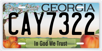 GA license plate CAY7322