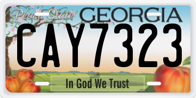 GA license plate CAY7323