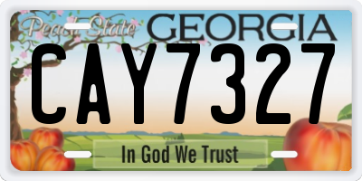 GA license plate CAY7327