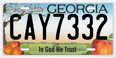 GA license plate CAY7332