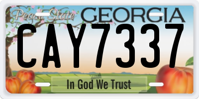 GA license plate CAY7337