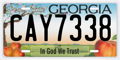GA license plate CAY7338