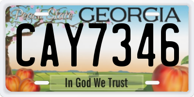 GA license plate CAY7346