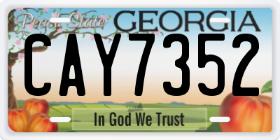 GA license plate CAY7352