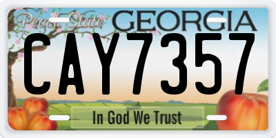 GA license plate CAY7357