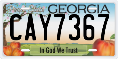 GA license plate CAY7367