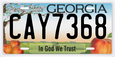 GA license plate CAY7368
