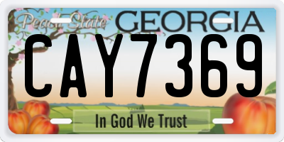 GA license plate CAY7369