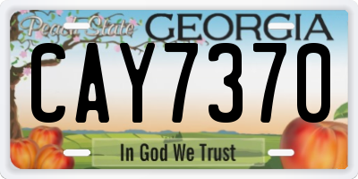 GA license plate CAY7370