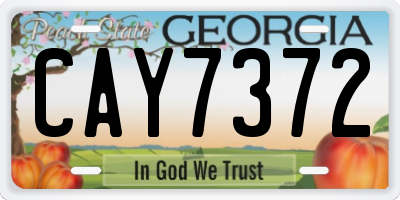 GA license plate CAY7372