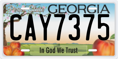 GA license plate CAY7375