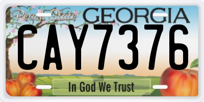 GA license plate CAY7376