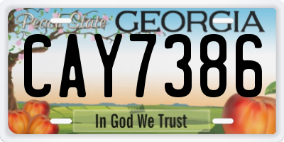 GA license plate CAY7386