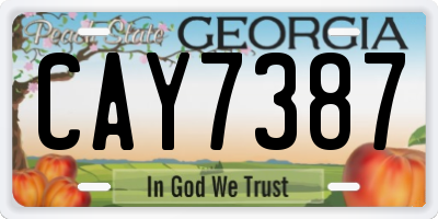 GA license plate CAY7387