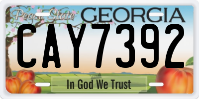 GA license plate CAY7392