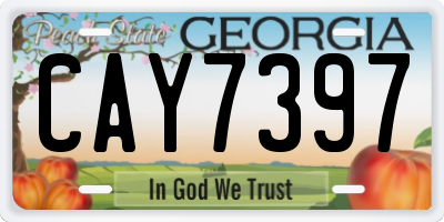 GA license plate CAY7397