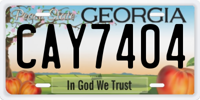 GA license plate CAY7404