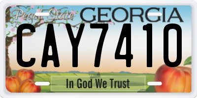 GA license plate CAY7410