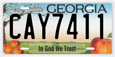 GA license plate CAY7411