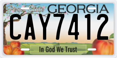 GA license plate CAY7412