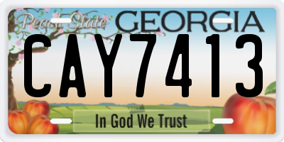 GA license plate CAY7413
