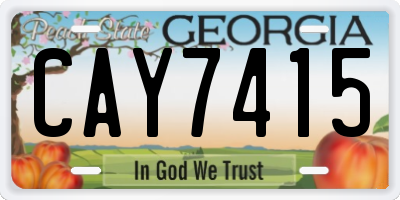 GA license plate CAY7415