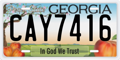 GA license plate CAY7416