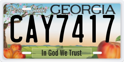 GA license plate CAY7417