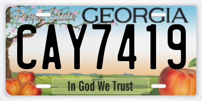 GA license plate CAY7419