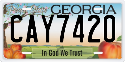 GA license plate CAY7420