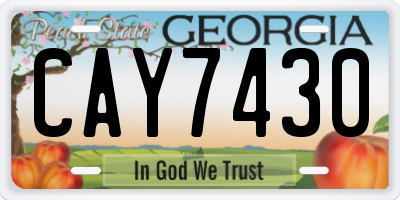 GA license plate CAY7430