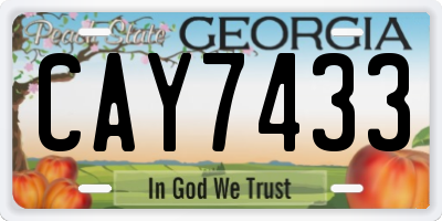 GA license plate CAY7433