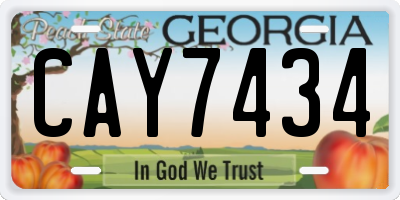 GA license plate CAY7434