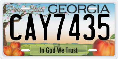 GA license plate CAY7435
