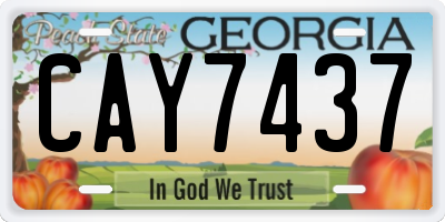 GA license plate CAY7437