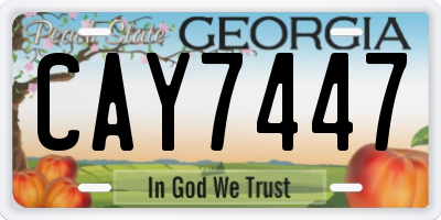 GA license plate CAY7447