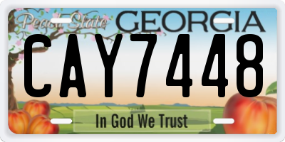 GA license plate CAY7448