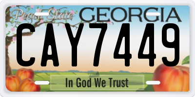 GA license plate CAY7449