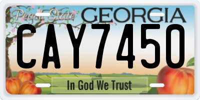 GA license plate CAY7450