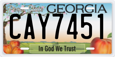 GA license plate CAY7451