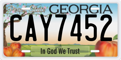 GA license plate CAY7452