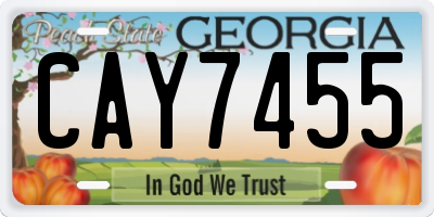 GA license plate CAY7455