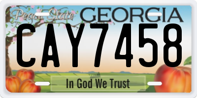 GA license plate CAY7458
